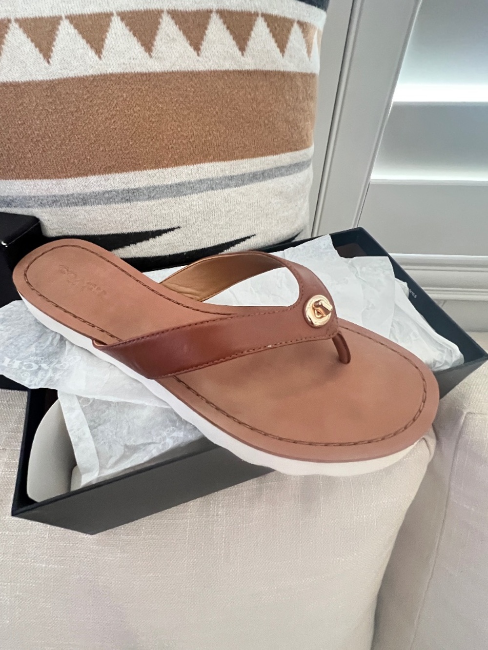 Coach Shelly Semi Matte Calf Sandals